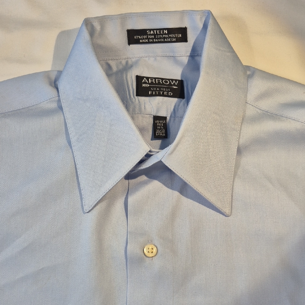 NWOT Arrow Long Sleeve Button Down Sky Blue Mens Dress Shirt